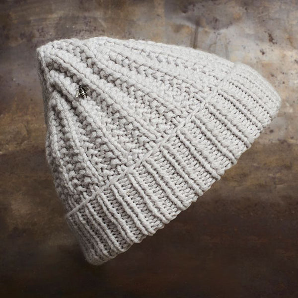 WERKSTATT MUNCHEN 925 silver buckle cashmere knitted hat collection unisex style German handmade WM-M8060-YCYMF cloud color sterling silver bee PWM3